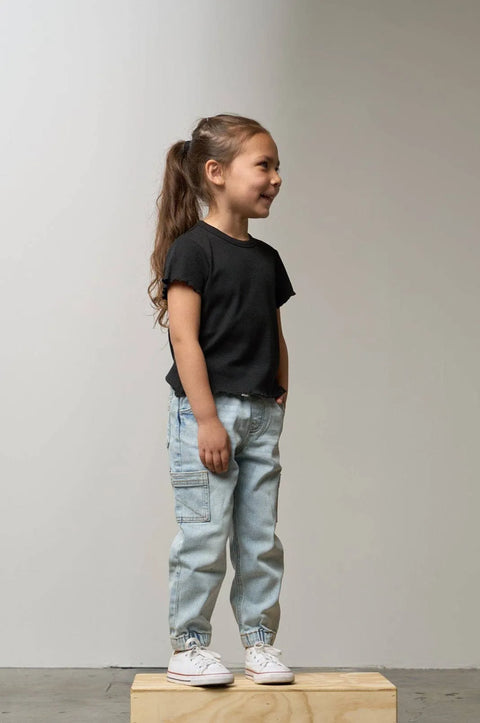 Cargo Denim Jogger - Light Wash