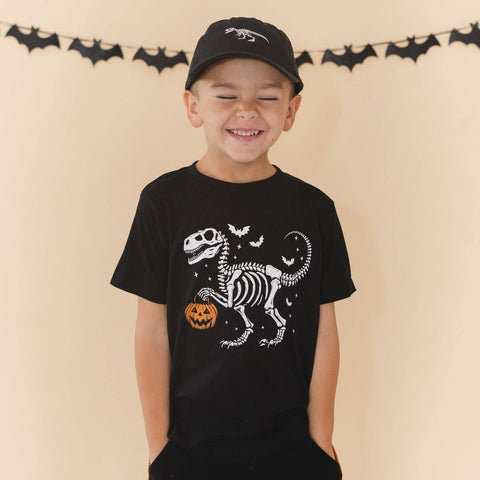 Dinosaur Skeleton Patch Halloween Baseball Hat for Kids
