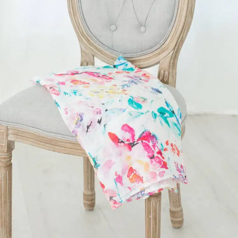 Bamboo/Organic Cotton Muslin Blanket - Flora
