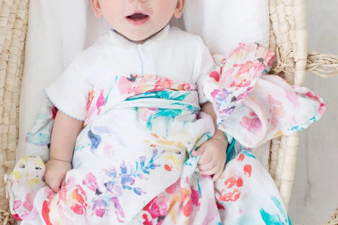 Bamboo/Organic Cotton Muslin Blanket - Flora