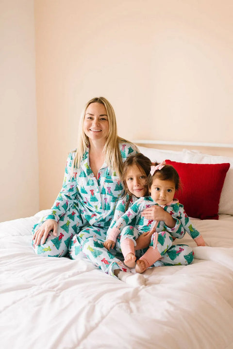 Trim The Tree Bamboo Button Up Pajama Set