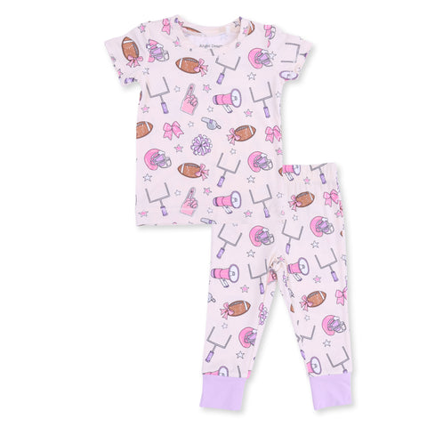 Short Sleeve Loungewear Set - Football Cheer