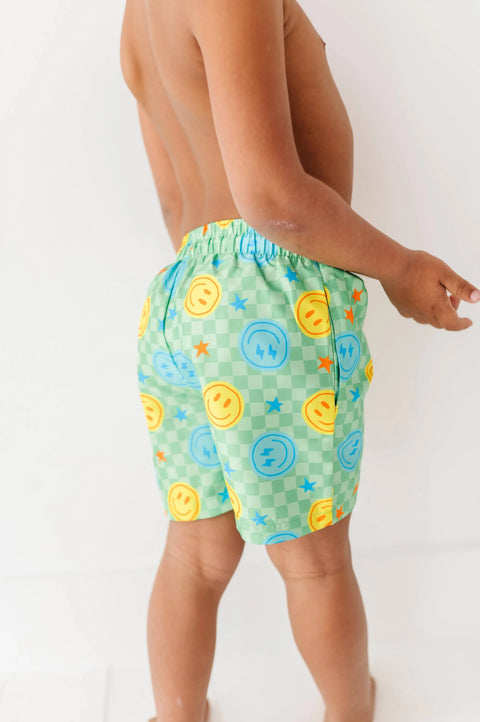 Electric Smiles Swim Trunks
