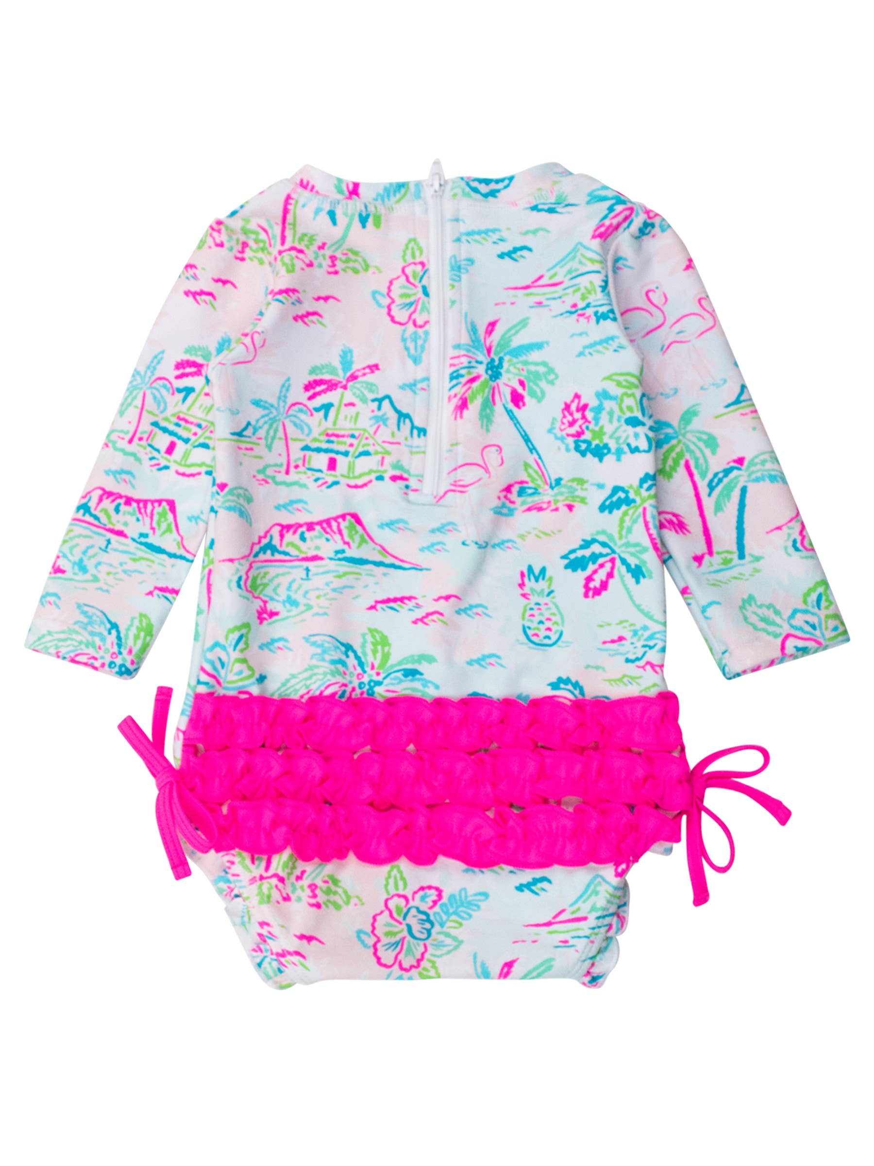 Tropical Resort One Piece Rash Guard - RuffleButts + RuggedButts