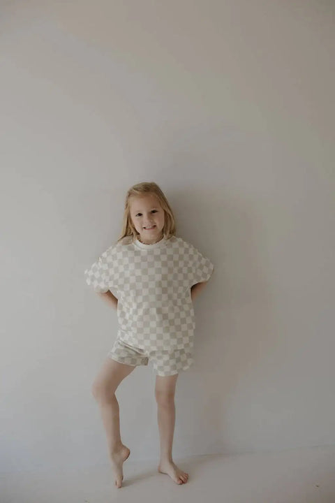 French Terry Short Set | Checkerboard