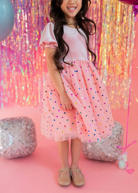 Diana Dress - Soft Pink Confetti