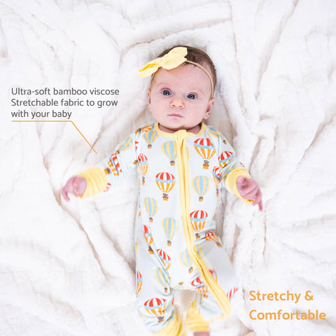 Bamboo Baby Convertible Zipper Pajama Hot Air Balloon