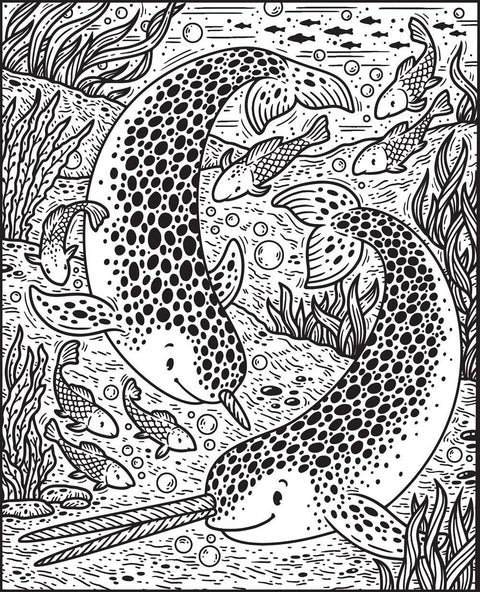 Magic Painting Book: Narwhals & Other Sea Creatures