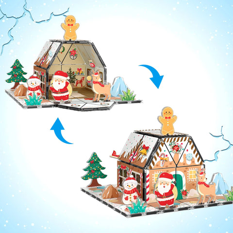PicassoTiles Gingerbread House Magnetic Tiles (46 Pieces)
