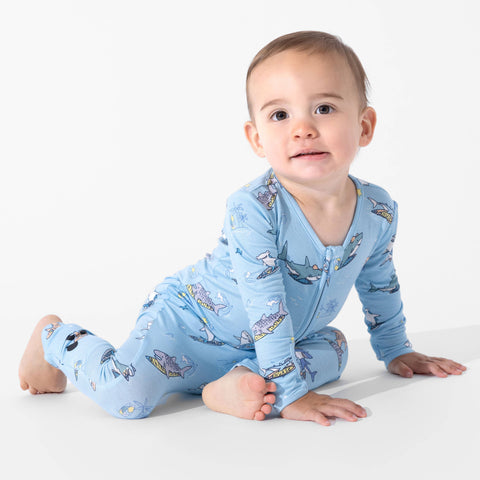 Bamboo Convertible Footie - Shark School