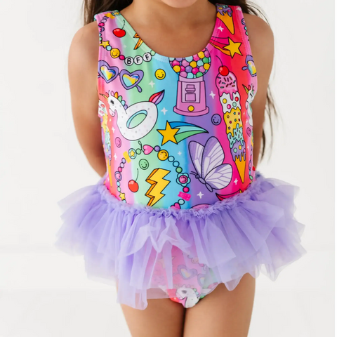Cosmic Candyland Girls Swimsuit With Tutu
