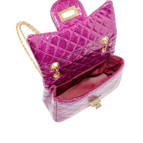 Classic Quilted Sparkle Kids Mini Purse - Hot Pink