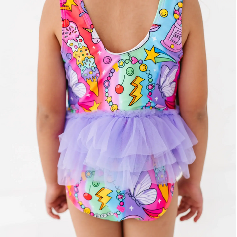 Cosmic Candyland Girls Swimsuit With Tutu