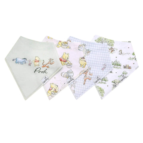 4 Pack Baby Bandana Bibs - Hundred Acre Wood
