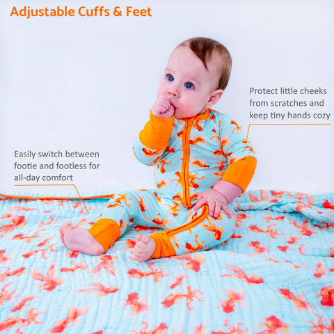 Bamboo Baby Convertible Zipper Pajama Goldie