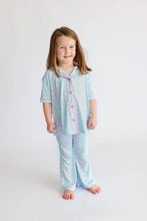Girls Flare Bamboo Pajama Set - Whimsy Tulip