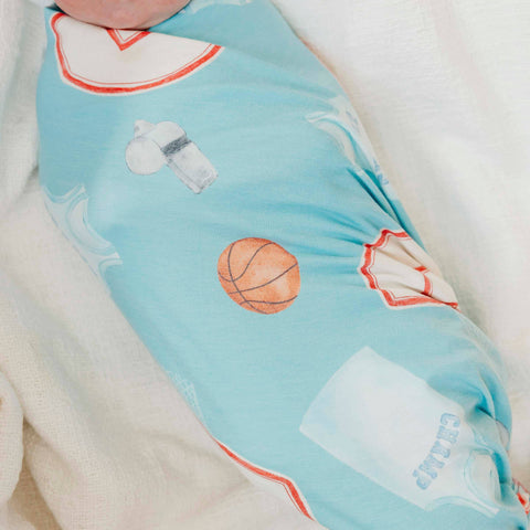 Knit Swaddle Blanket - Slam Dunk
