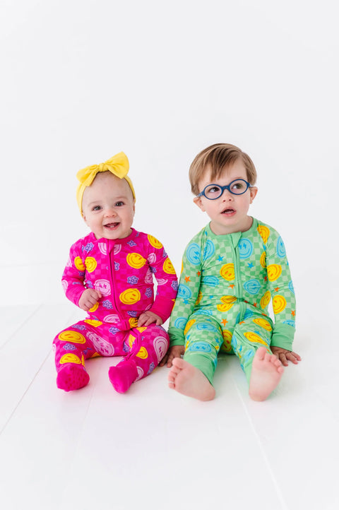 Electric Smiles Bamboo Convertible Footie