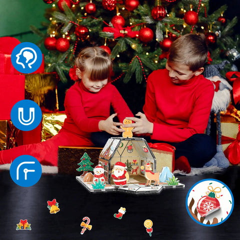 PicassoTiles Gingerbread House Magnetic Tiles (46 Pieces)