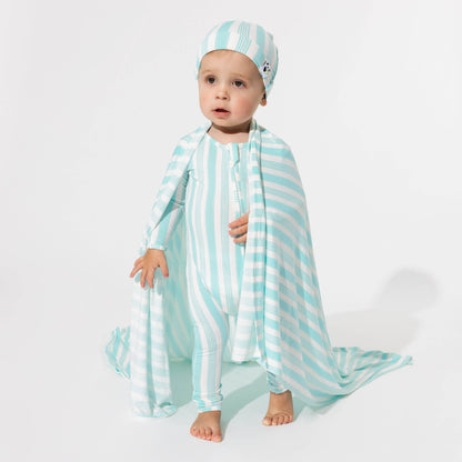 Slumber Stripes Convertible Footie Bamboo Pajama - Bellabu Bear