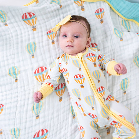 Bamboo Baby Convertible Zipper Pajama Hot Air Balloon