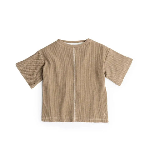 Acid Wash Waffle Tee - Mushroom