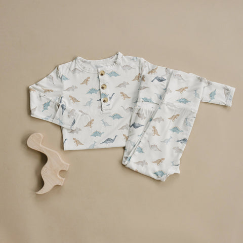 Snugglesaurus Bamboo Henley PJ Set