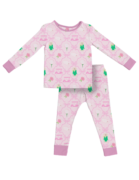 Masters Inspired Bamboo Kids Pajamas - Pink