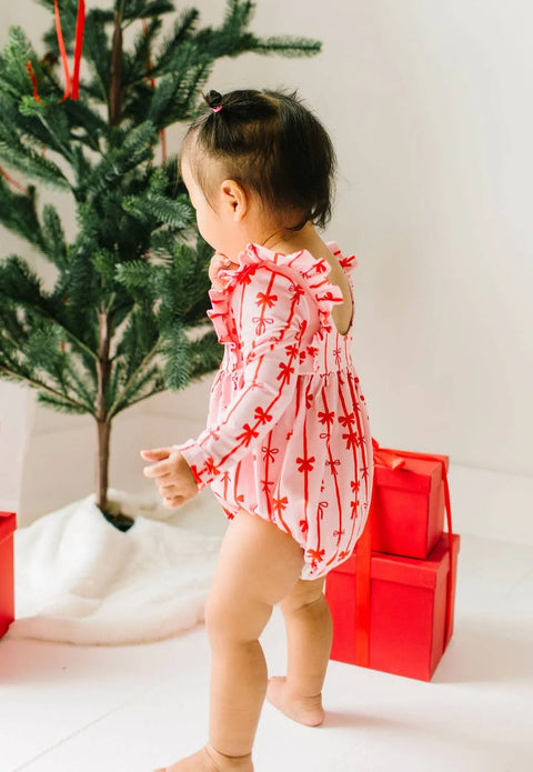 Leah Baby Romper in Dainty Bows