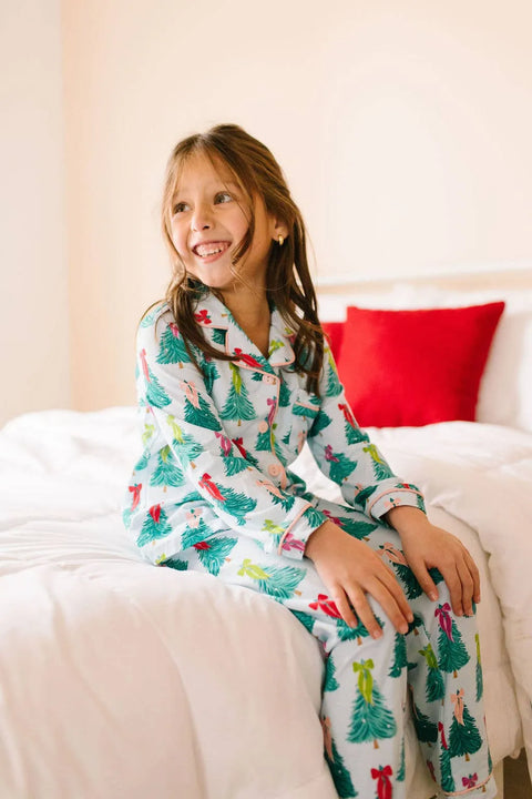 Trim The Tree Bamboo Button Up Pajama Set