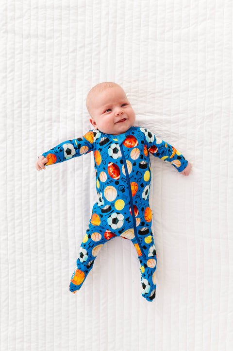 Blue Sports Bamboo Footsie