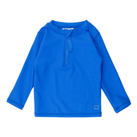 Long Sleeve Zipper Rash Guard - Sonic Blue