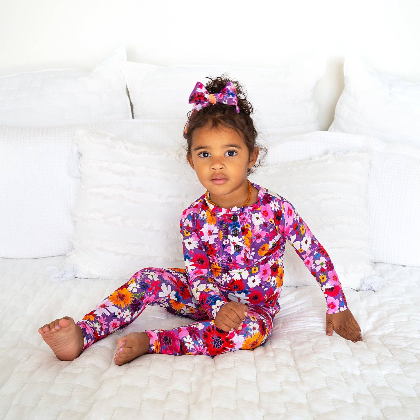 Kaia Ruffle Kids Bamboo Pajama Set