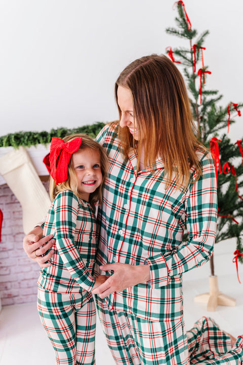 Classic Christmas Plaid Bamboo Pajama Set for Kids