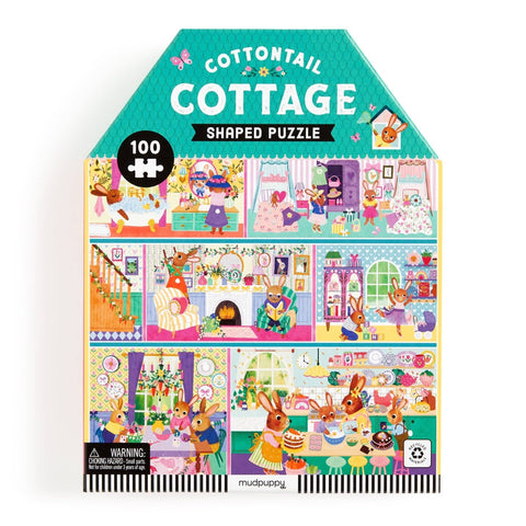 100 Piece House-shaped Puzzle - Cottontail Cottage