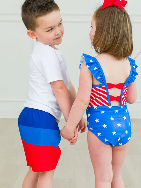 Swim Trunks - Liberty Color Block