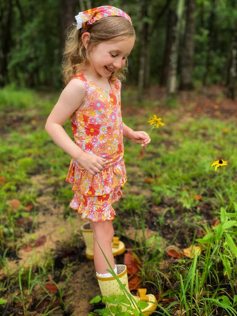 Bamboo Top and Short Set - Summer Bloom