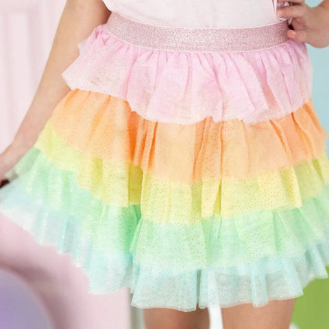 Pastel Petal Girls Tutu Skirt