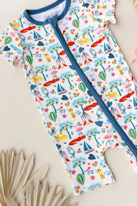 Bamboo Shortie Romper - Florida