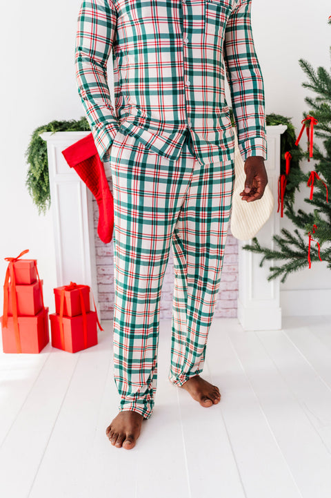 Classic Christmas Plaid Bamboo Lounge Set for Men