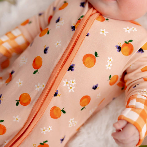 Sweet Tangerine Blossoms Convertible Footie
