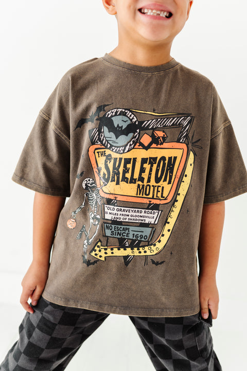Skeleton Motel Halloween T-Shirt for Kids