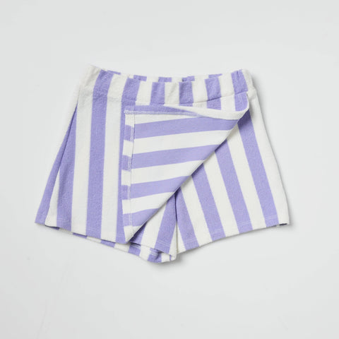 Purple Striped Terry Skort