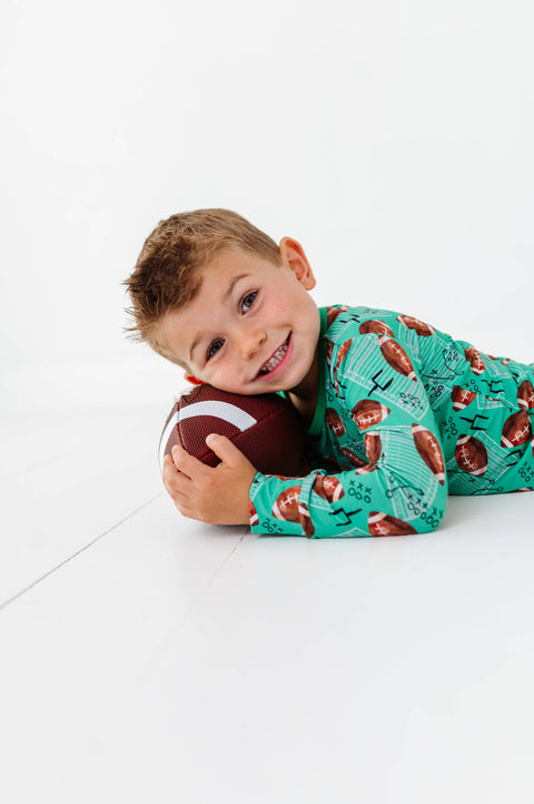 Football Field Long Sleeve Bamboo PJ Set