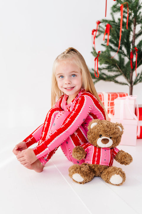Candy Cane Stripe Bamboo Pajama Set for Kids