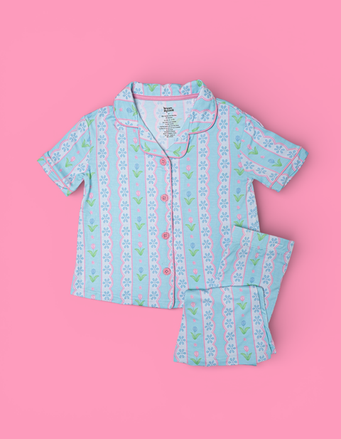 Girls Flare Bamboo Pajama Set - Whimsy Tulip
