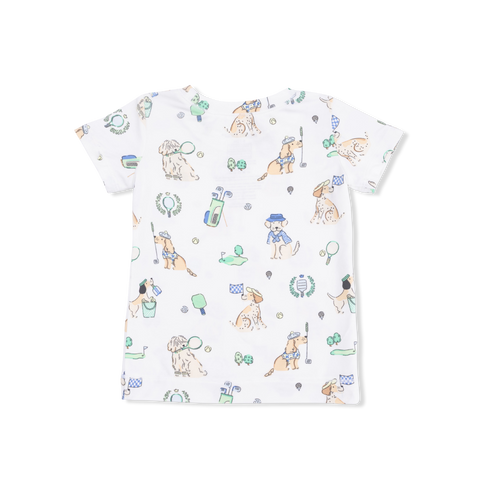 Short Sleeve Loungewear Set - Country Club Dogs Neutral