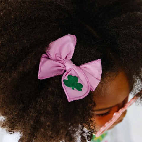 Shamrock St. Patrick's Day Coquette Bow Clip