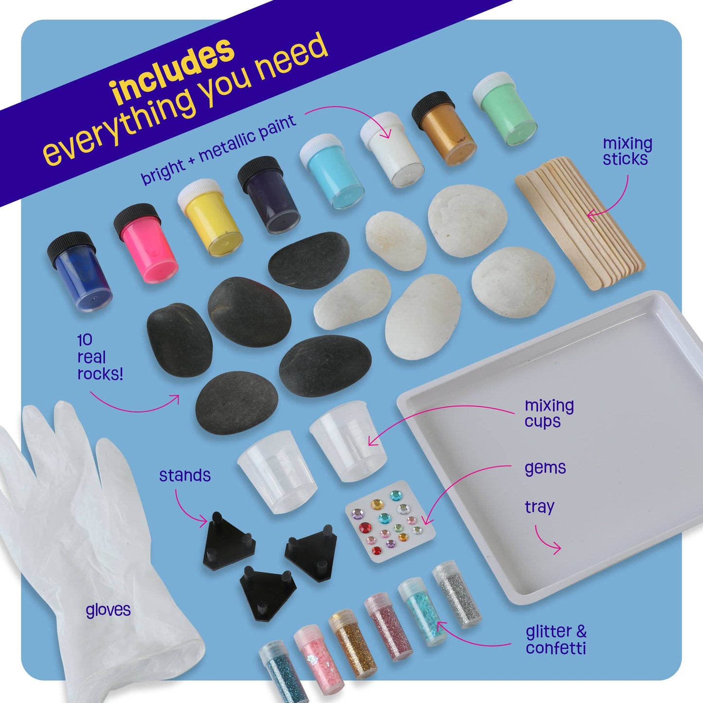 Paint Pouring Rocks Craft Kit