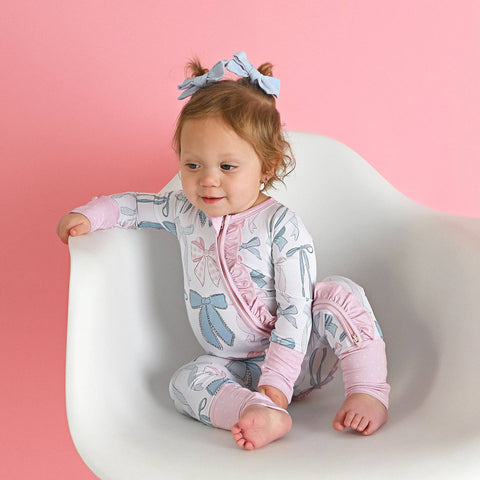 Samantha Bows Zip Bamboo Pajama